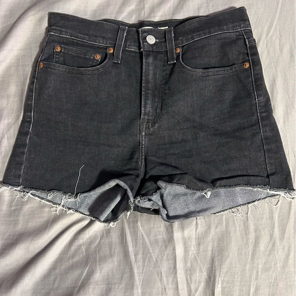 Levi's Black Denim Women's High Rise Shorts Size 27